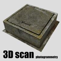3D scan manhole cover concrete #8